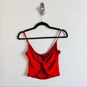 NWOT Fashion Nova Red Front Twist Tank Crop Top